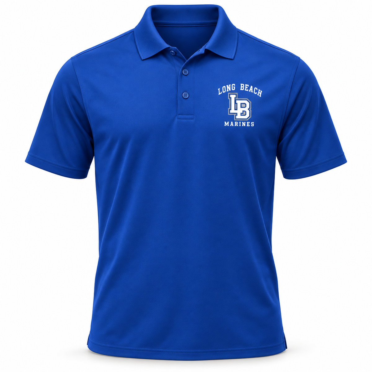Long Beach Marines Monogram Performance Polo in Royal Blue