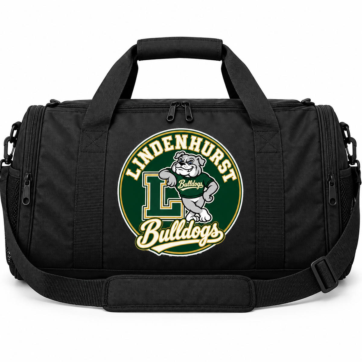 Lindenhurst Bulldogs Circle Team Duffel Black