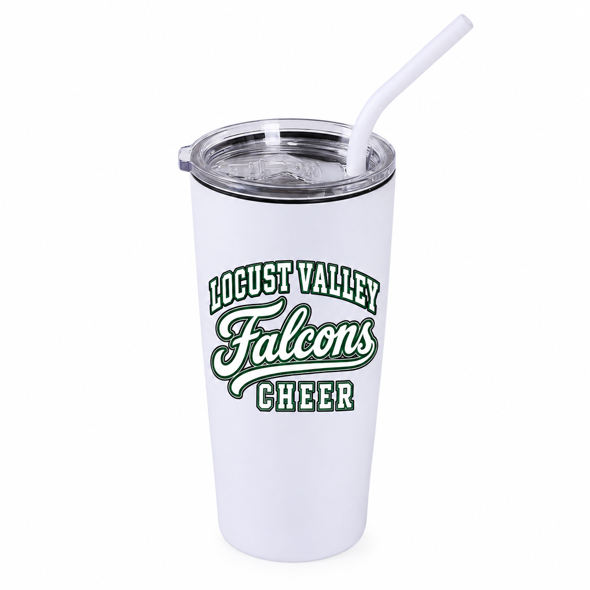 White Locust Valley Falcons Cheer varsity script 20 oz Classic tumbler