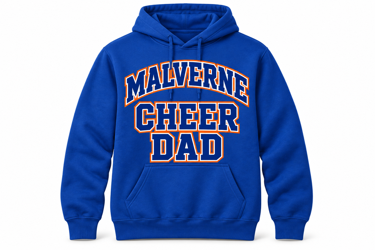 Malverne Cheer Dad Varsity Hoodie in Royal Blue