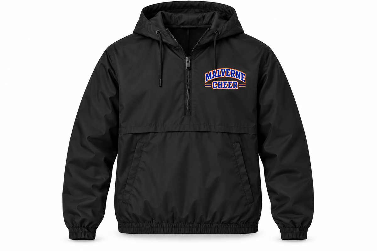 Malverne Cheer Youth Pullover Windbreaker in Black