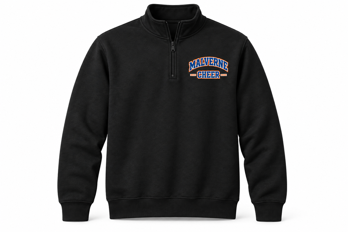 Malverne Cheer Youth Quarter Zip Pullover in Black