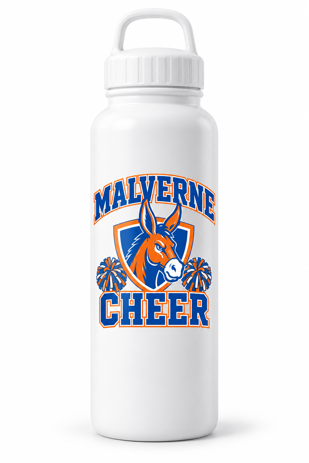 Malverne Cheer Water Bottle in White