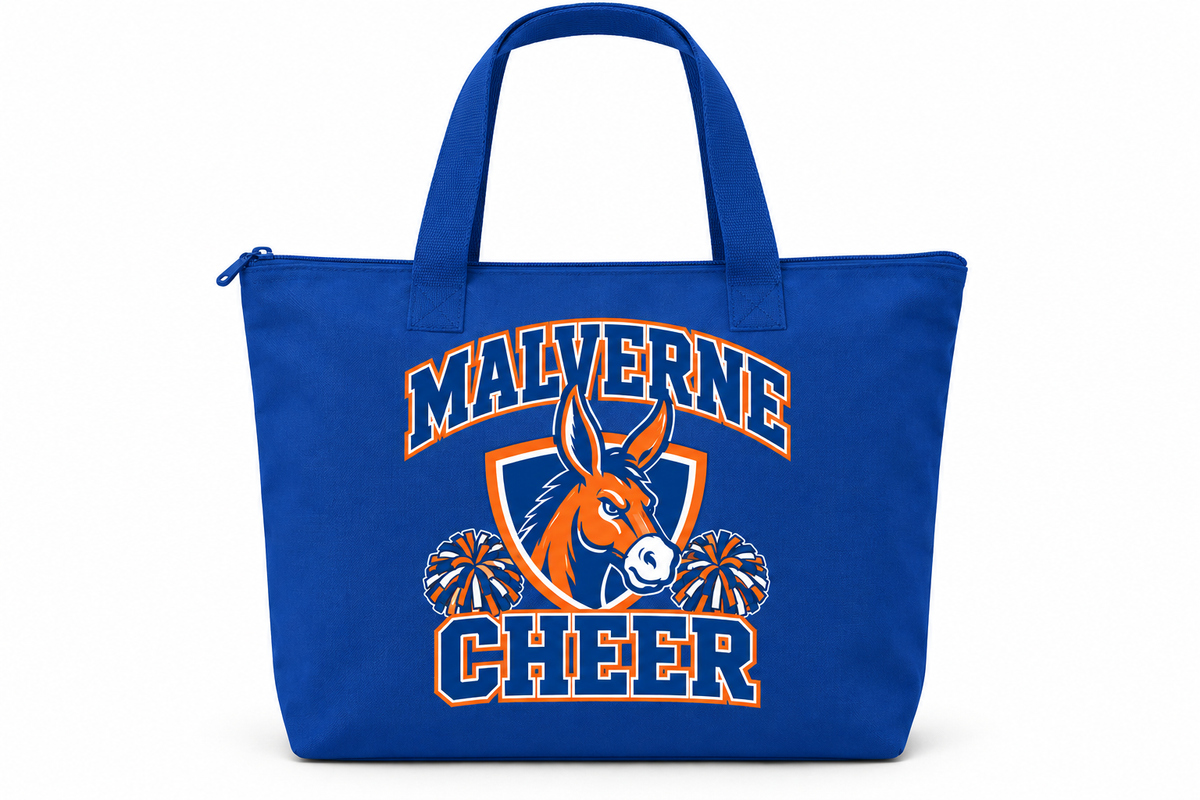 Malverne Cheer Zippered Tote in Royal Blue