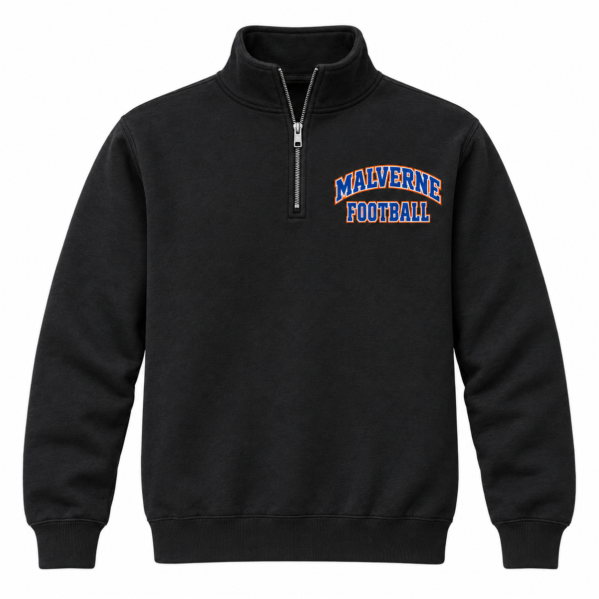 Malverne Football Quarter Zip Pullover in Black