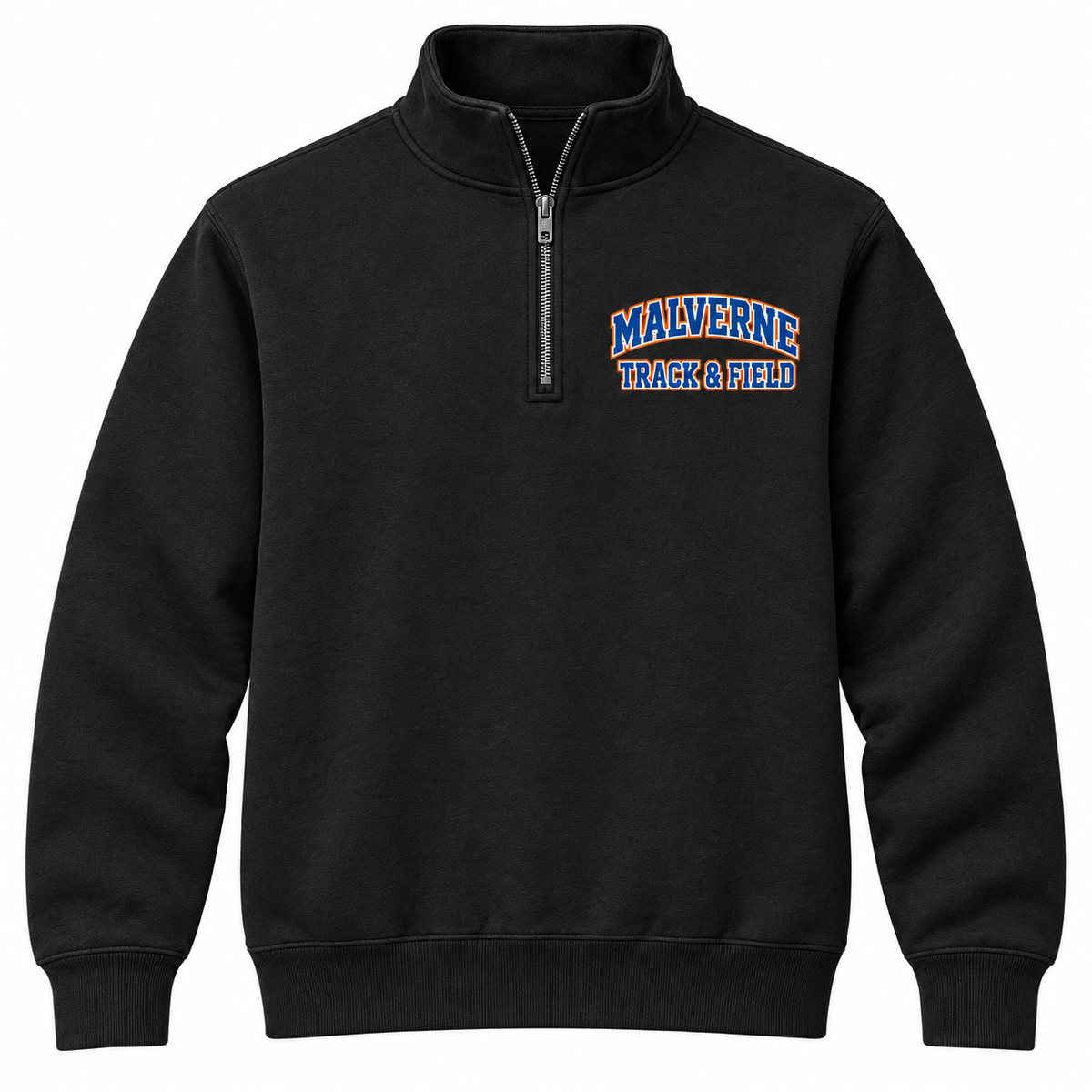 Malverne Track & Field Quarter Zip Pullover in Black