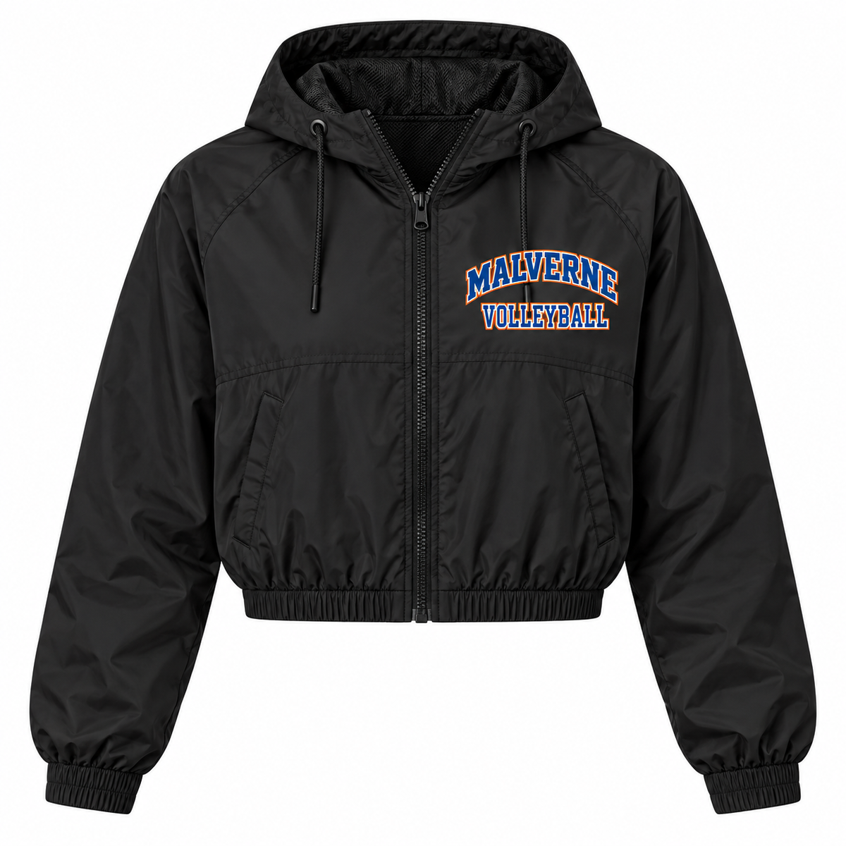 Malverne Volleyball Women's Crop Windbreaker in Black