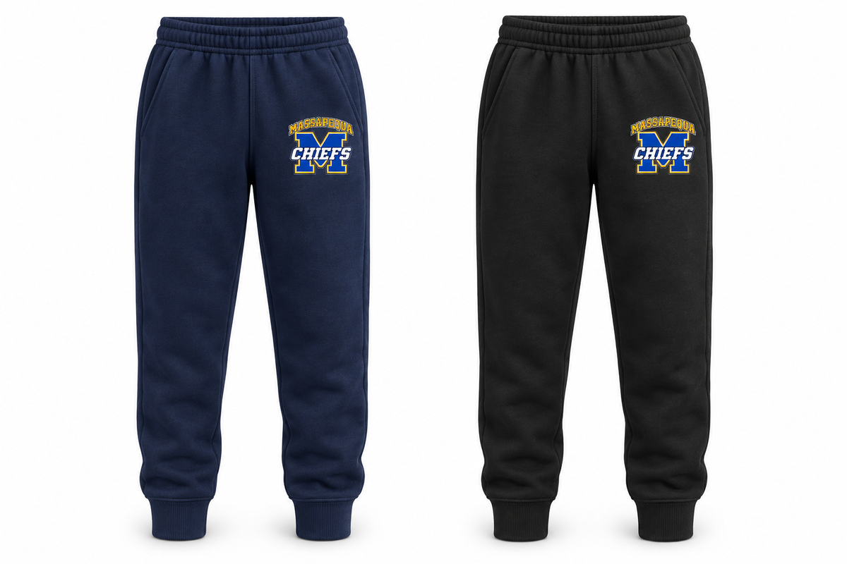 Massapequa Chiefs Youth Varsity M Joggers — Navy, Black