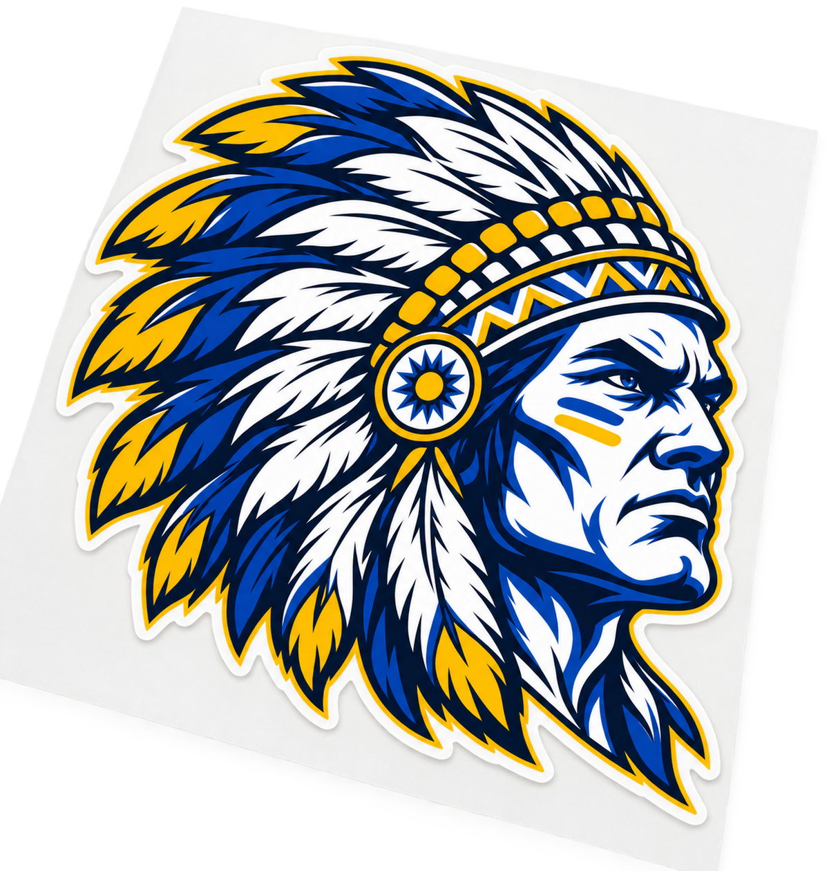 Massapequa Chiefs Intensity head decal detail on release backing