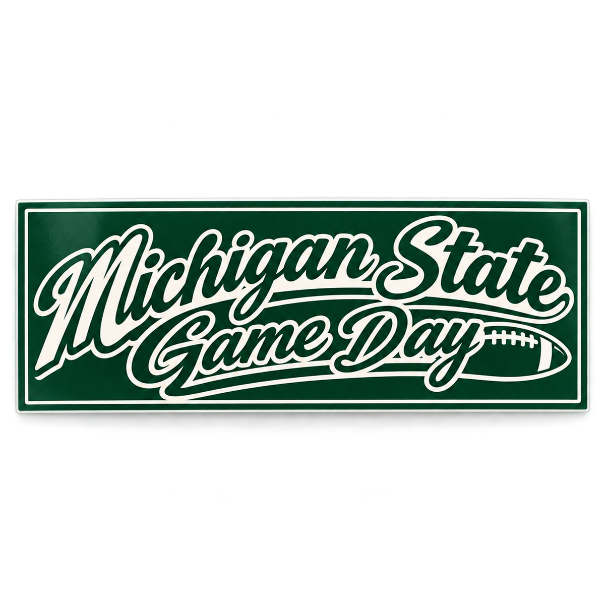 Michigan State Game Day Script Bumper Sticker — product thumbnail