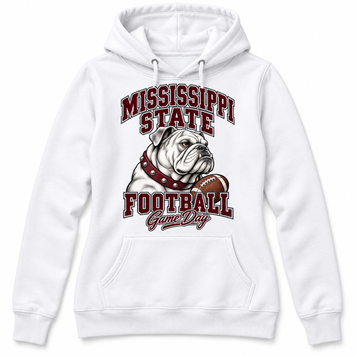 Mississippi State Women's Mascot Pullover Hoodie in White