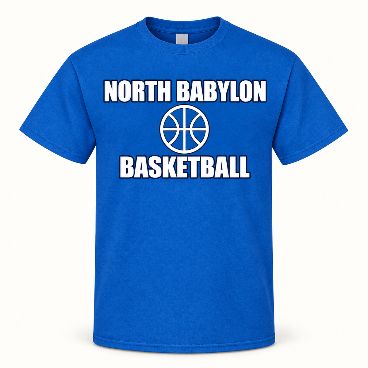 North Babylon Basketball Shirt in Royal, front view