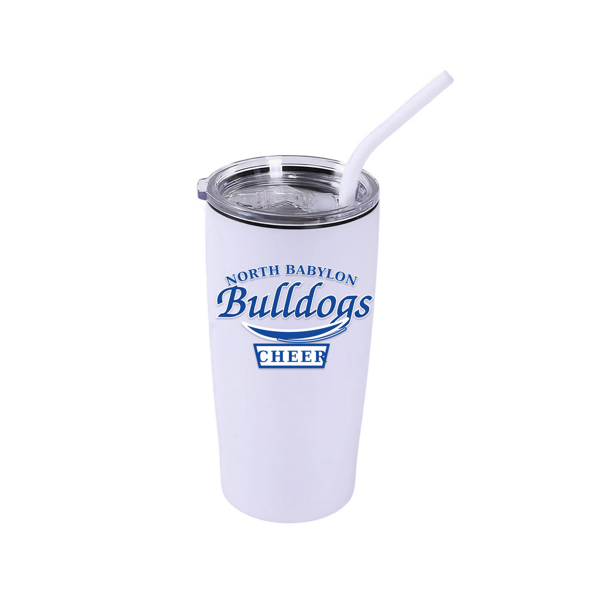 North Babylon Bulldogs Cheer 20 oz classic tumbler in White