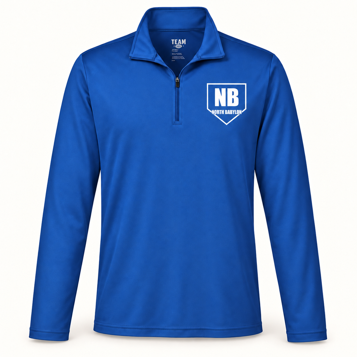 North Babylon Bulldogs Performance Quarter-Zip in Sport Royal, front view