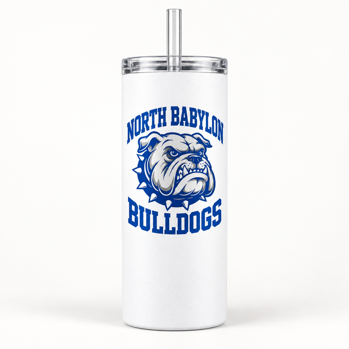 North Babylon Bulldogs slim tumbler in White