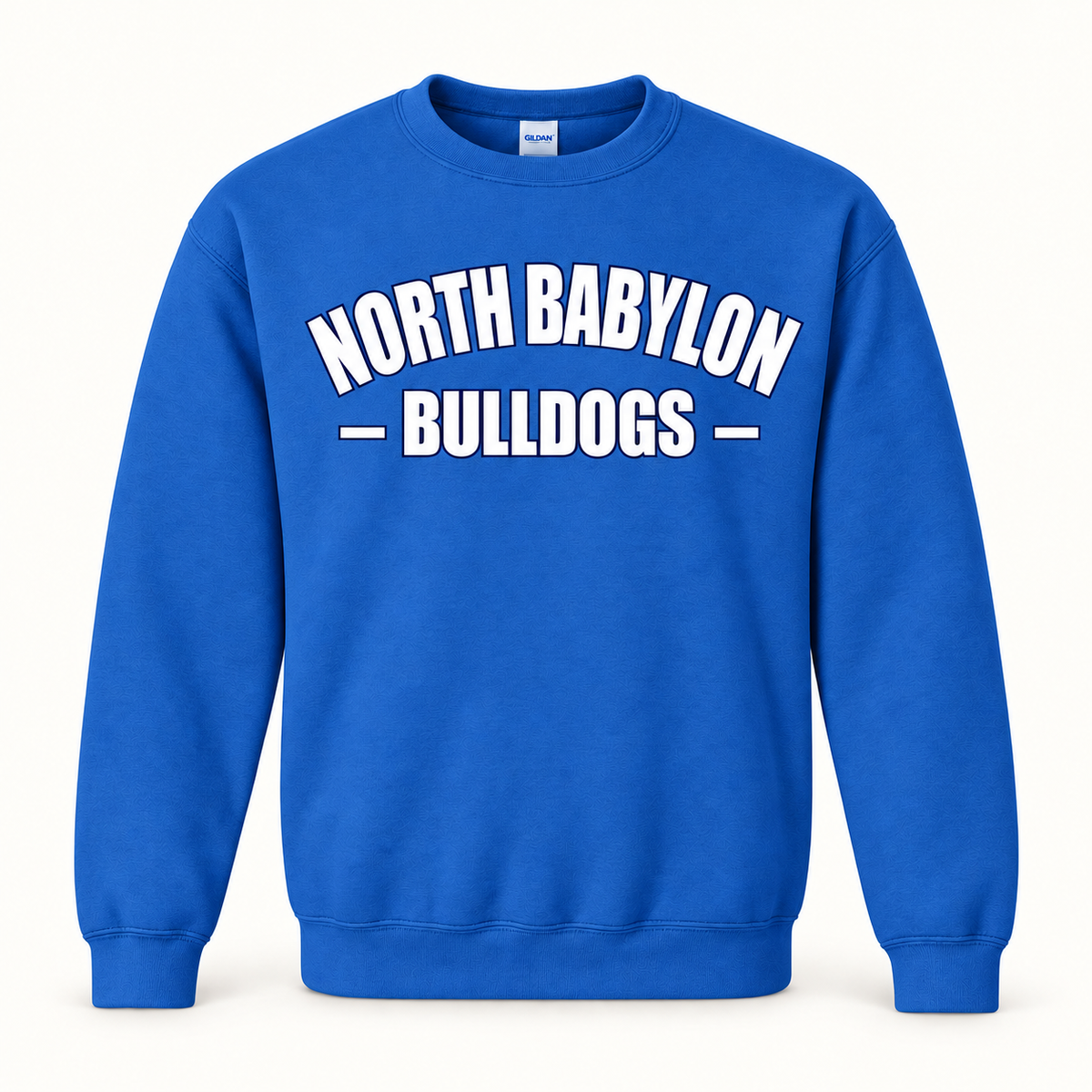 North Babylon Collegiate Crewneck Sweatshirt in Royal, front view
