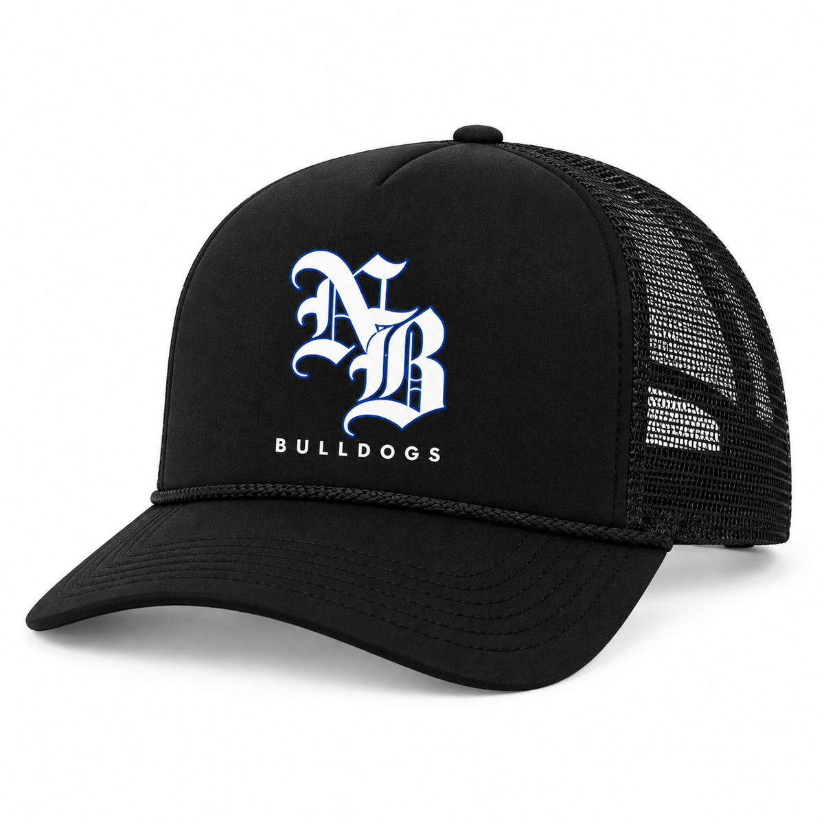 North Babylon Bulldogs Old English Trucker Hat black