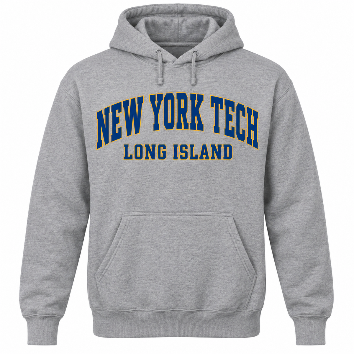 New York Tech Collegiate Arch Pullover Hoodie in heather gray