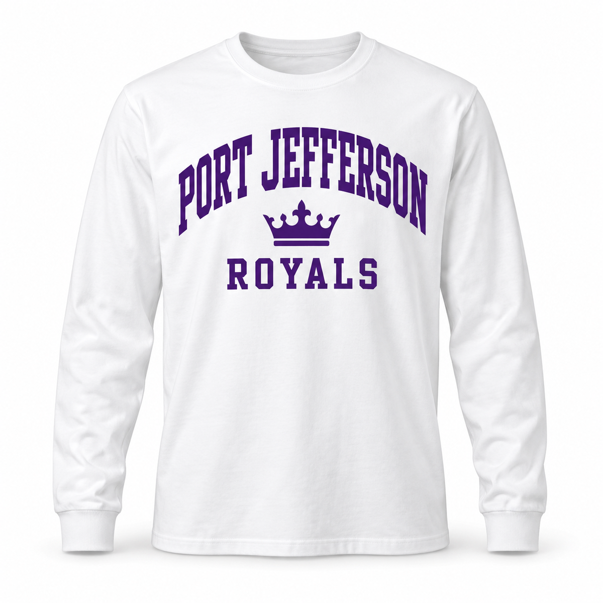 Port Jefferson Youth Crown Long Sleeve T-Shirt - White