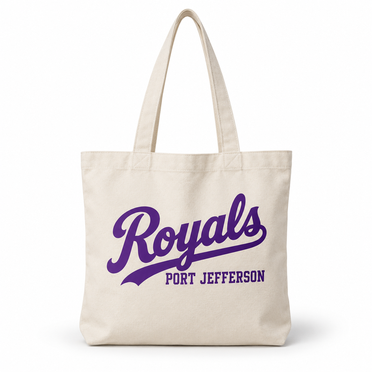 Port Jefferson Royals Script Canvas Tote - Natural