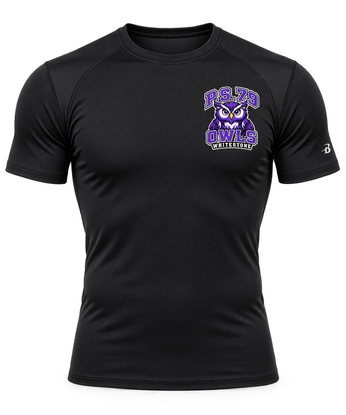 P.S. 79 Owls Adult Compression T-Shirt in Black