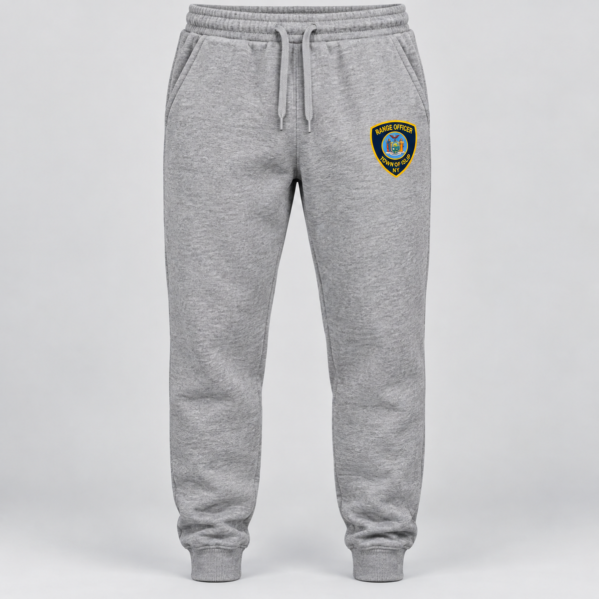 Town of Islip Range Officer Independent Trading Joggers - Grey Heather / full color shield