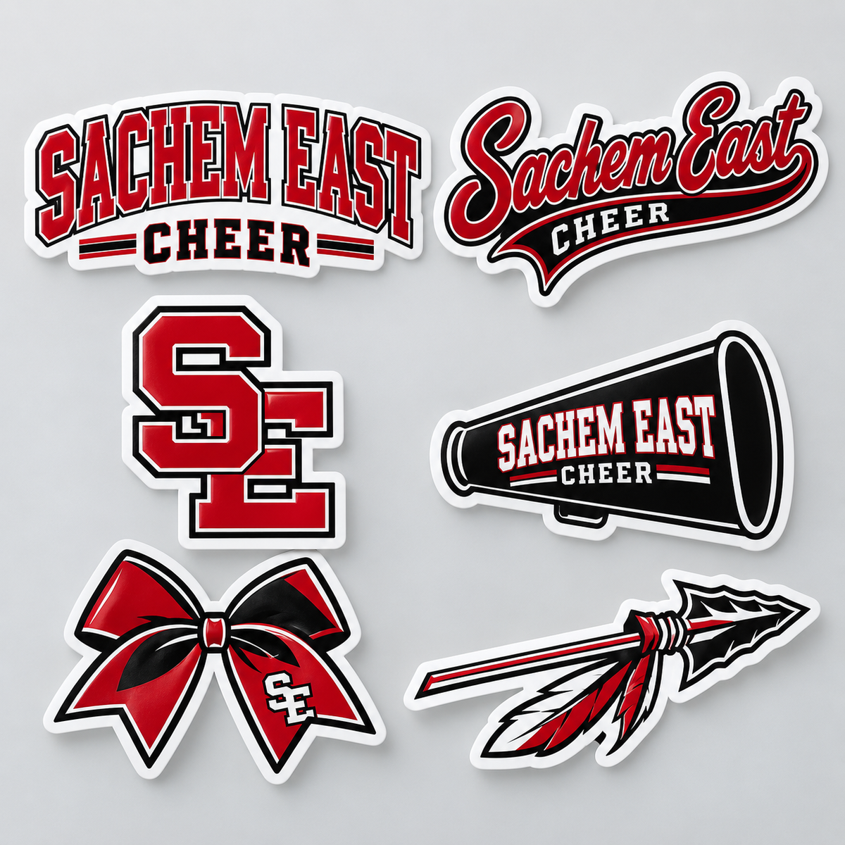 Sachem East Cheer 6-Piece Spirit Sticker Pack product mockup