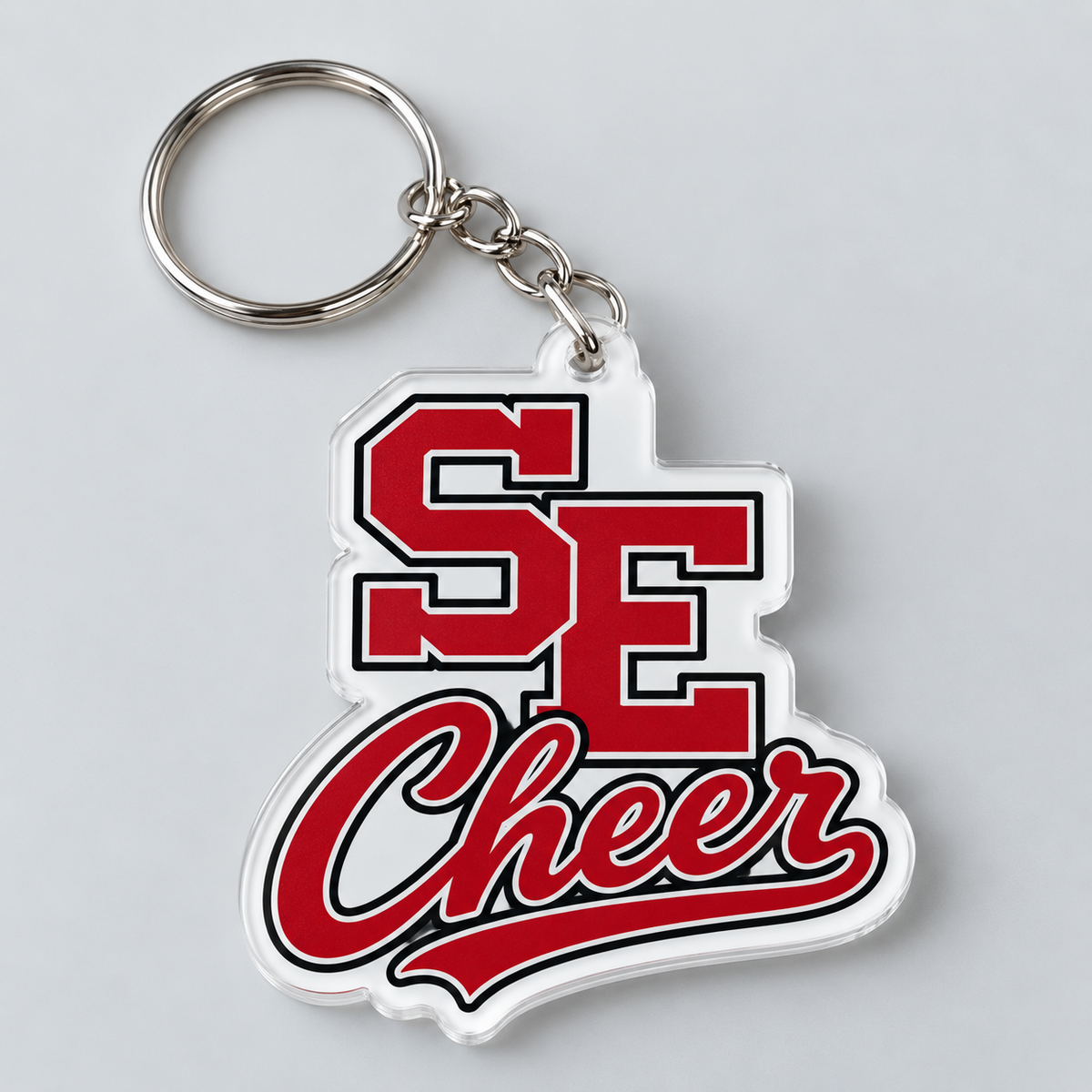 Sachem East Cheer Acrylic Keychain product mockup