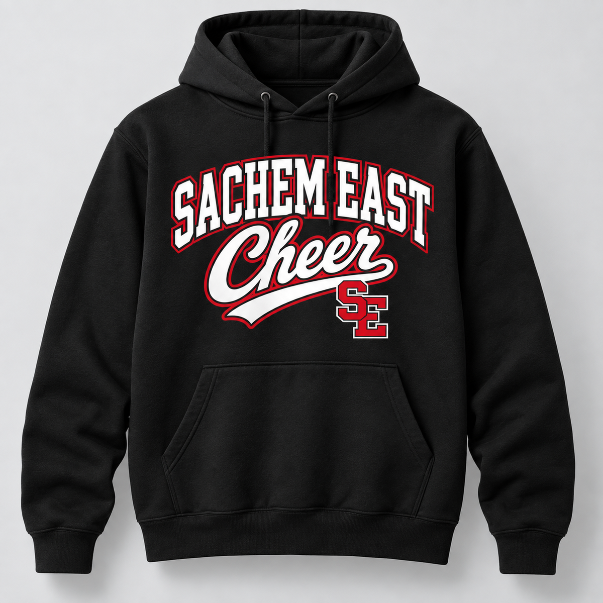 Sachem East Cheer Campus Script Pullover Hoodie product mockup