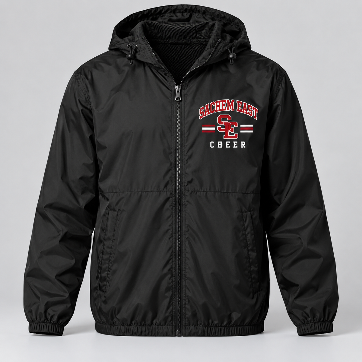 Sachem East Cheer Retro Athletic Full-Zip Windbreaker product mockup