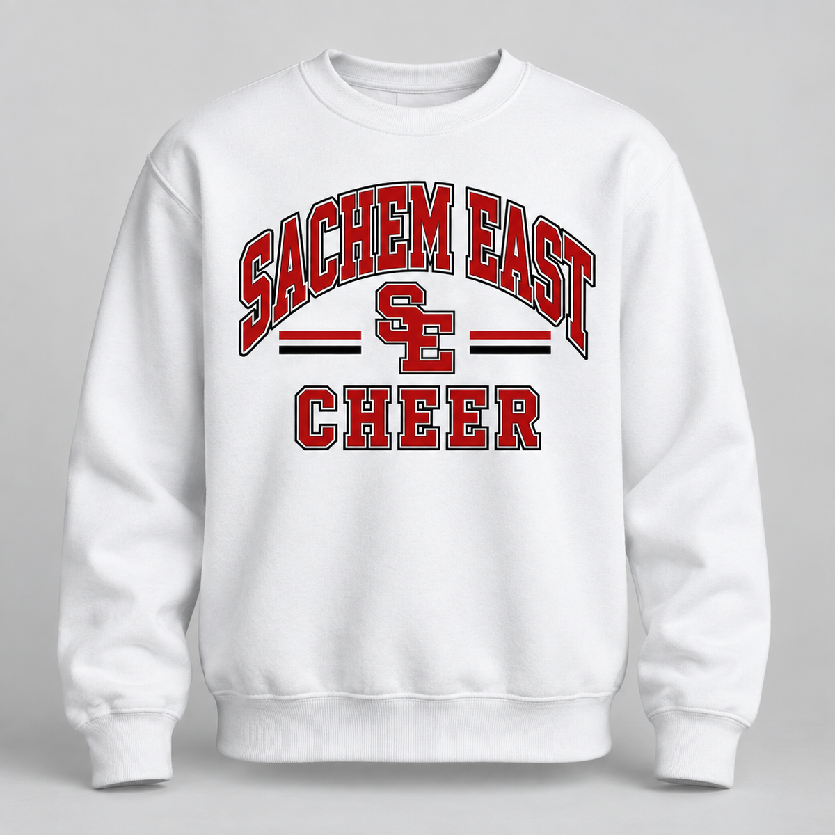 Sachem East Cheer Youth Varsity Youth Crewneck Sweatshirt product mockup