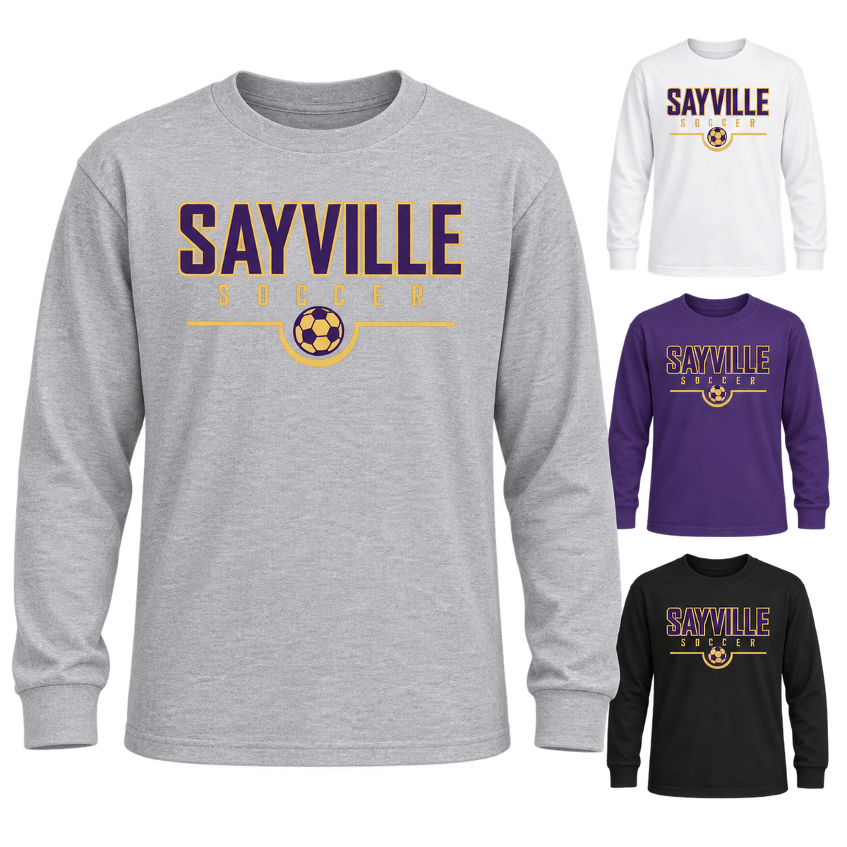 Sayville Soccer Youth Signature Long Sleeve — available color views