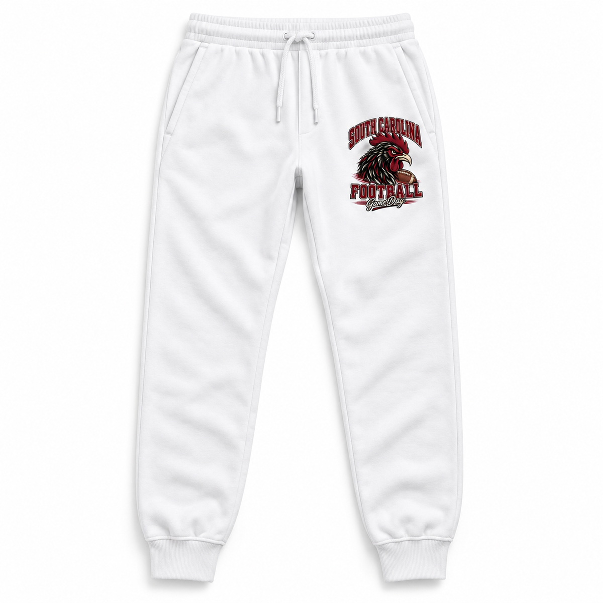 South Carolina Mascot Fleece Joggers in White