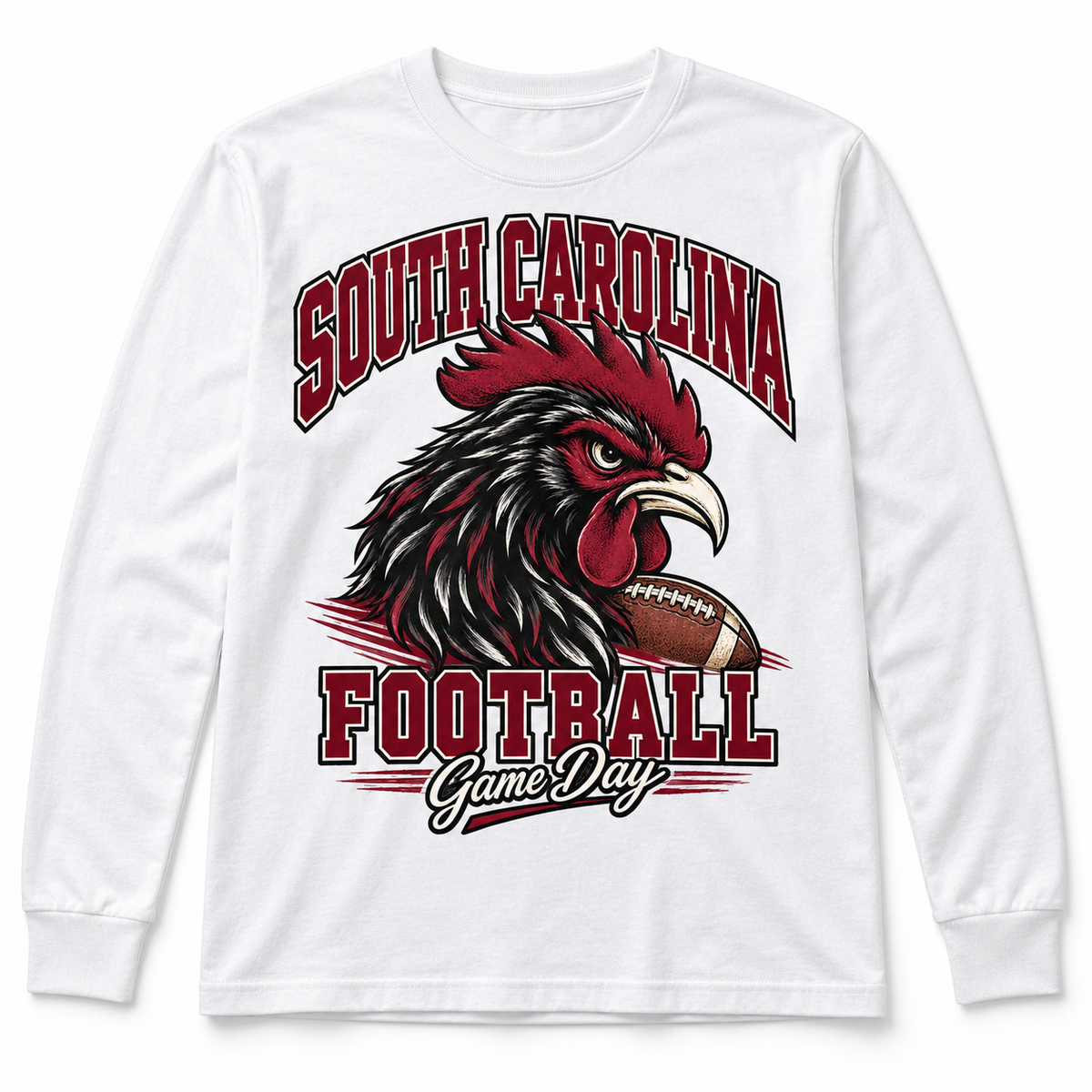 South Carolina Mascot Long Sleeve T-Shirt in White