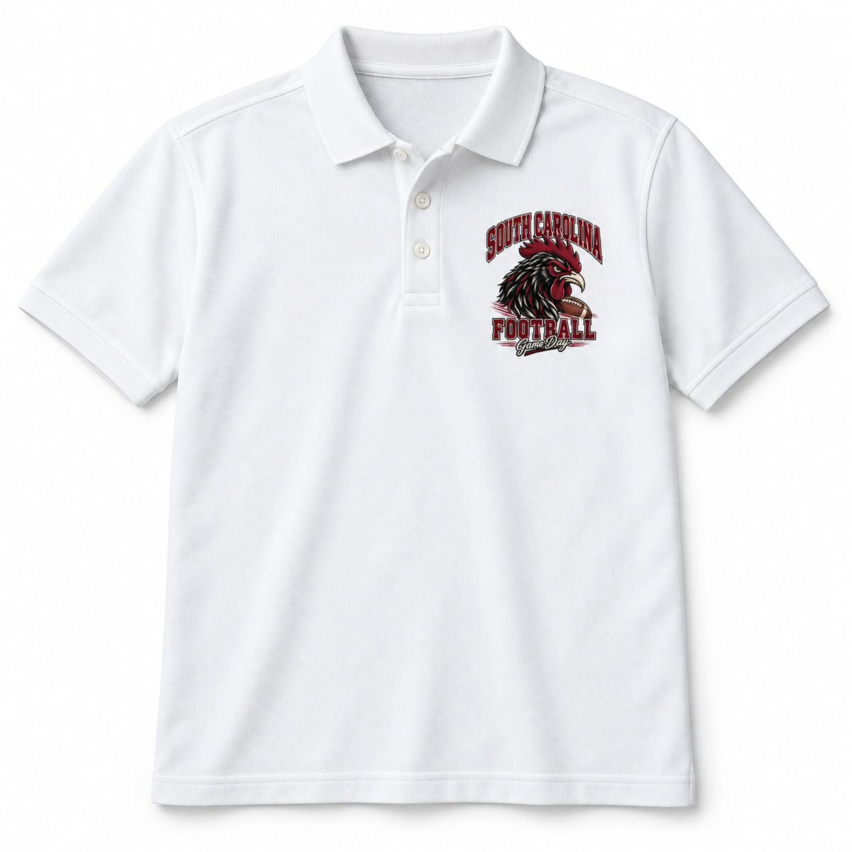 South Carolina Left-Chest Game Day Polo in White