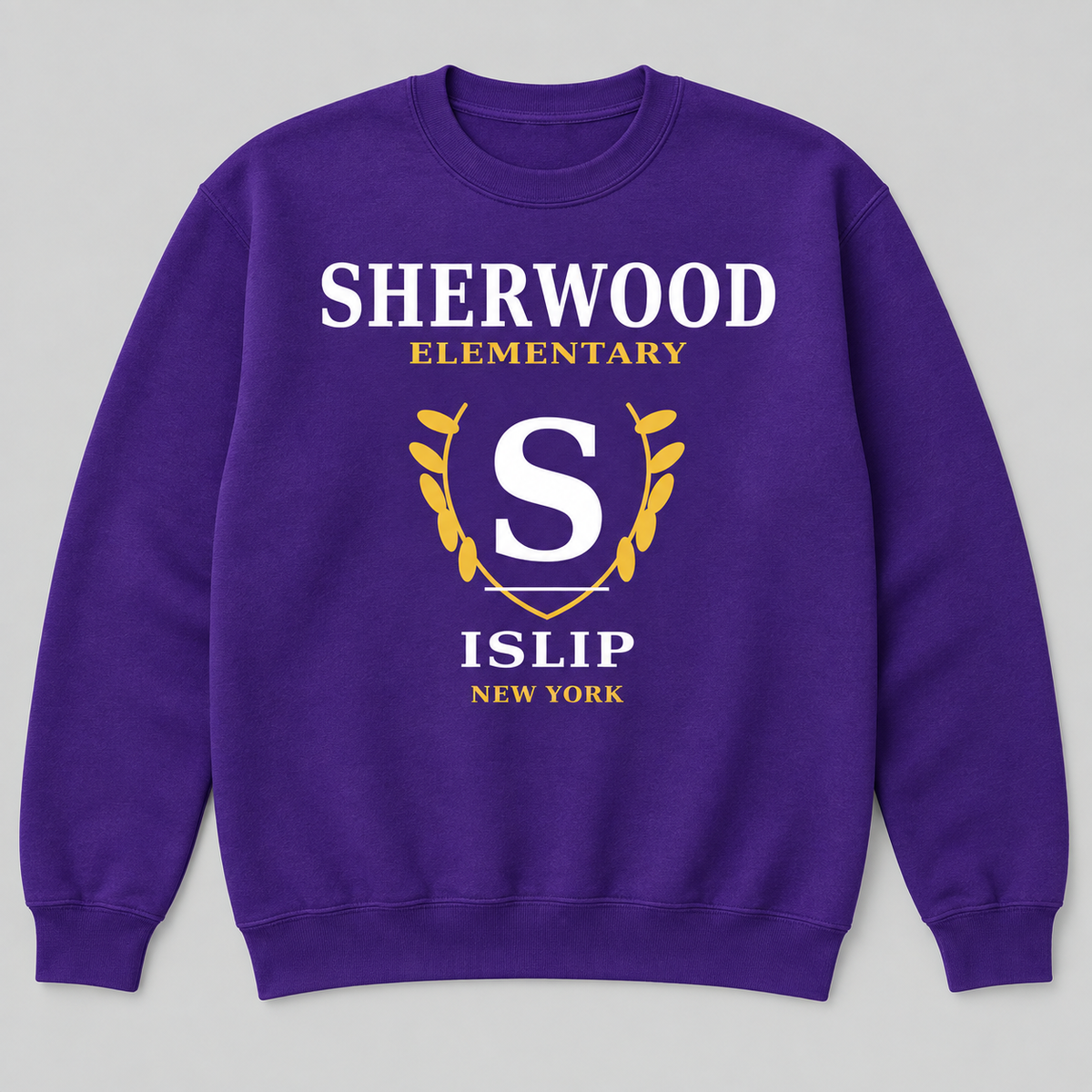 Purple Sherwood Elementary Heritage S Adult Crewneck Sweatshirt