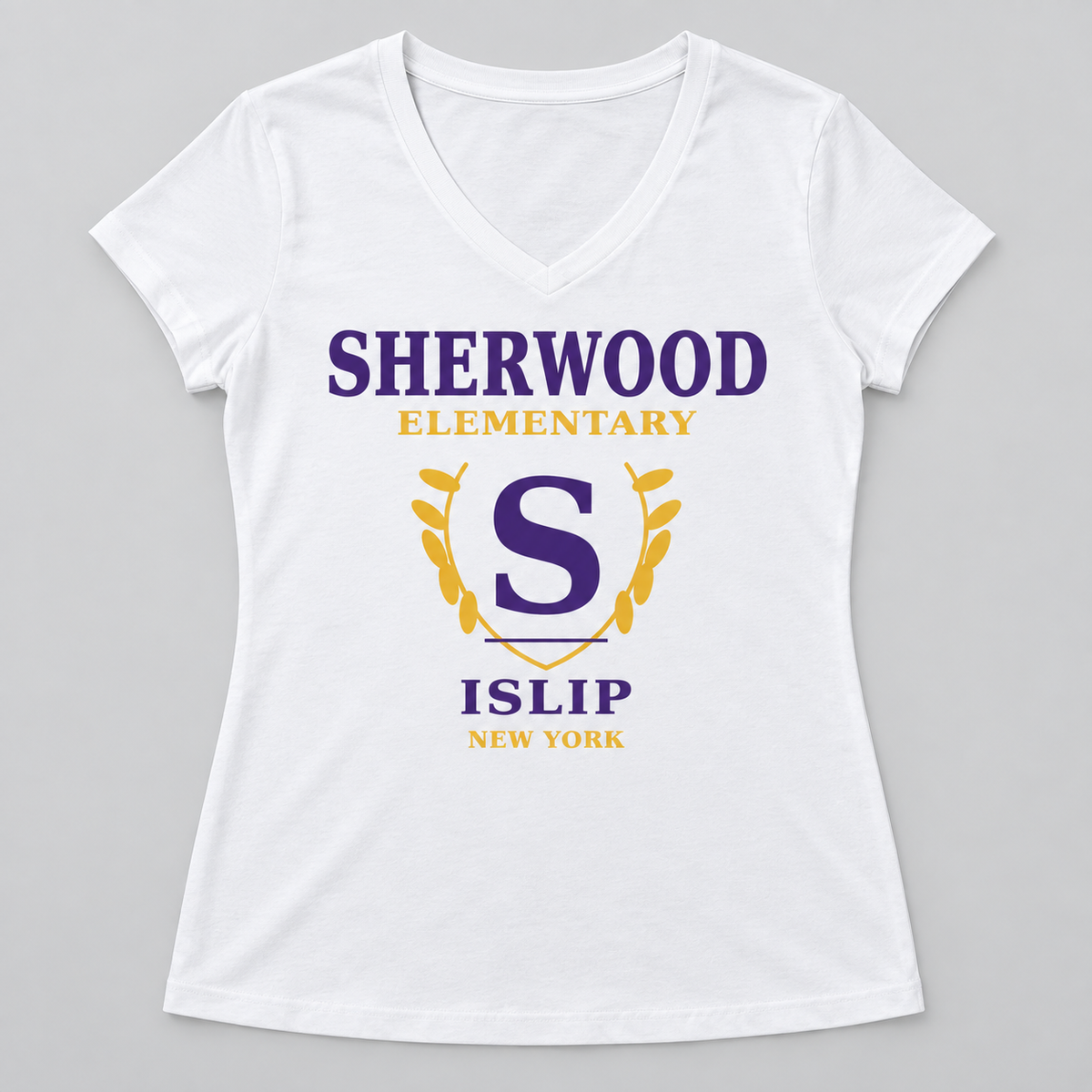 White Sherwood Elementary Heritage S Women's V-Neck Tee