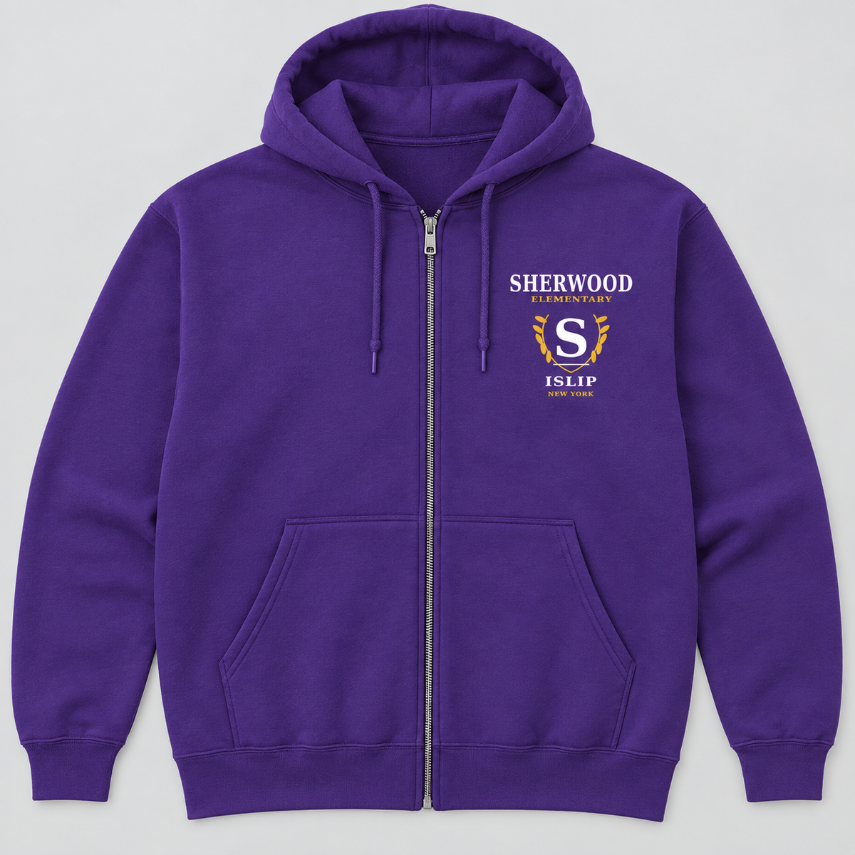 Purple Sherwood Elementary Heritage S Adult Zip Hoodie