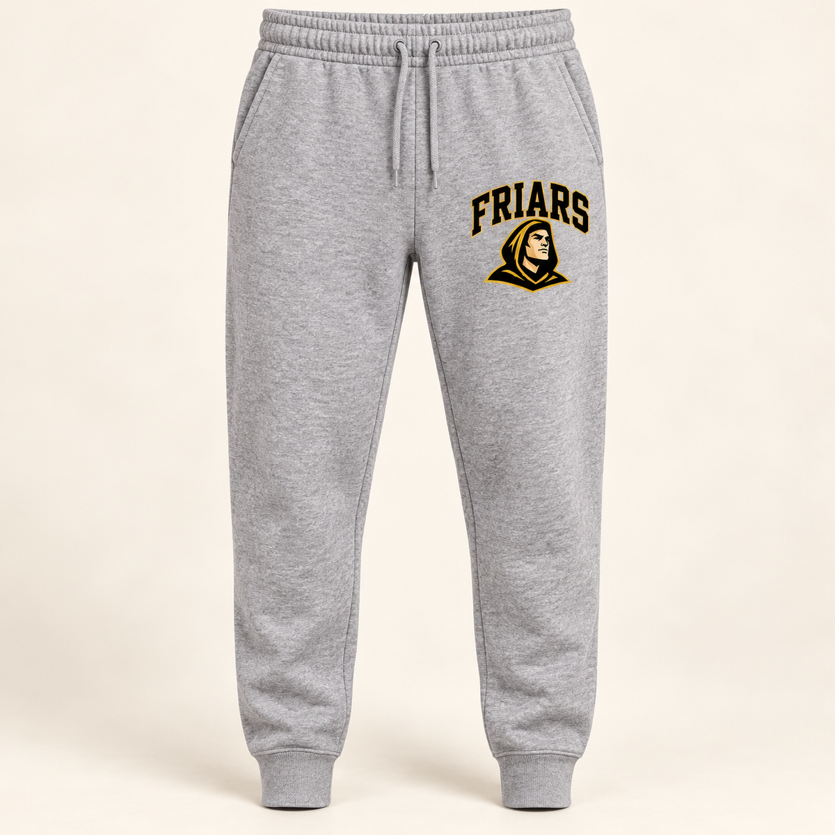 St. Anthony's Sideline Friars Fleece Joggers in Sport Gray — front view, independent Friars fan gear by 47 Swag Co