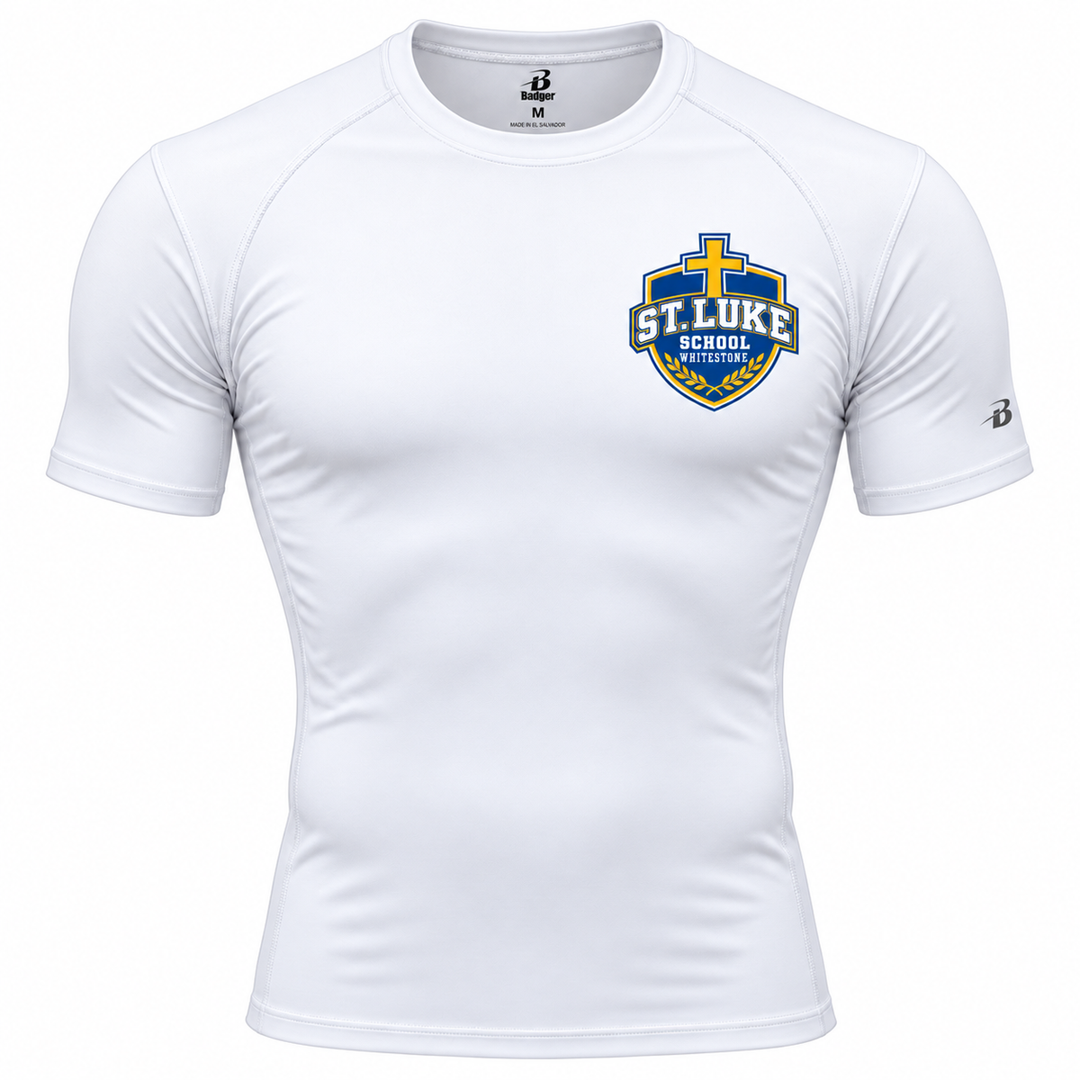 St. Luke School Adult Compression T-Shirt in White