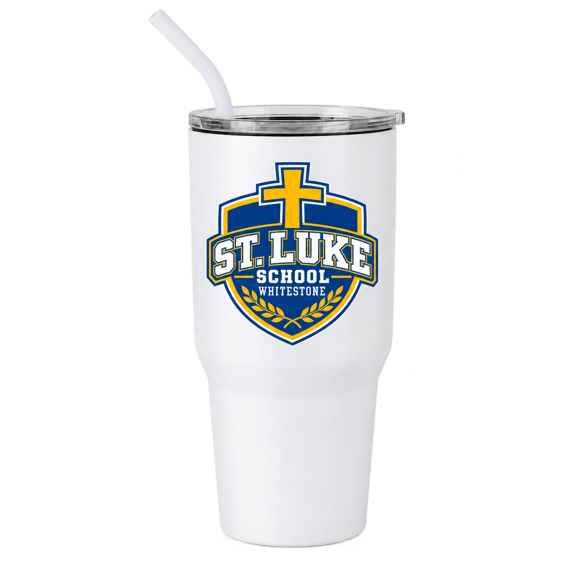 St. Luke School 30oz Travel Tumbler in White