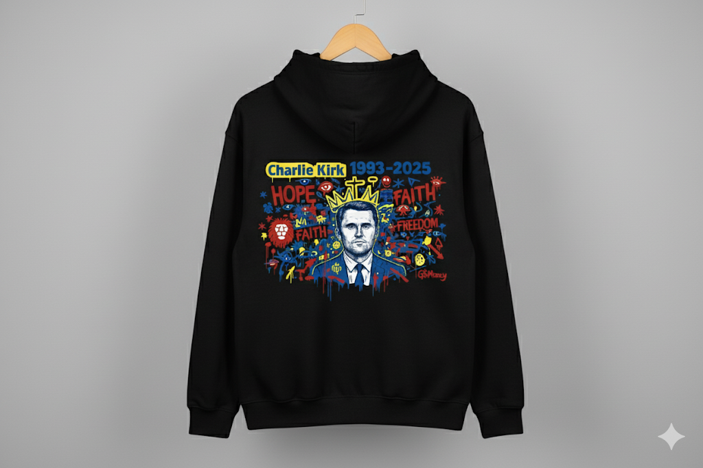 FREEDOM × Charlie Kirk Tribute Hoodie – Limited Edition (Front + Back Print)