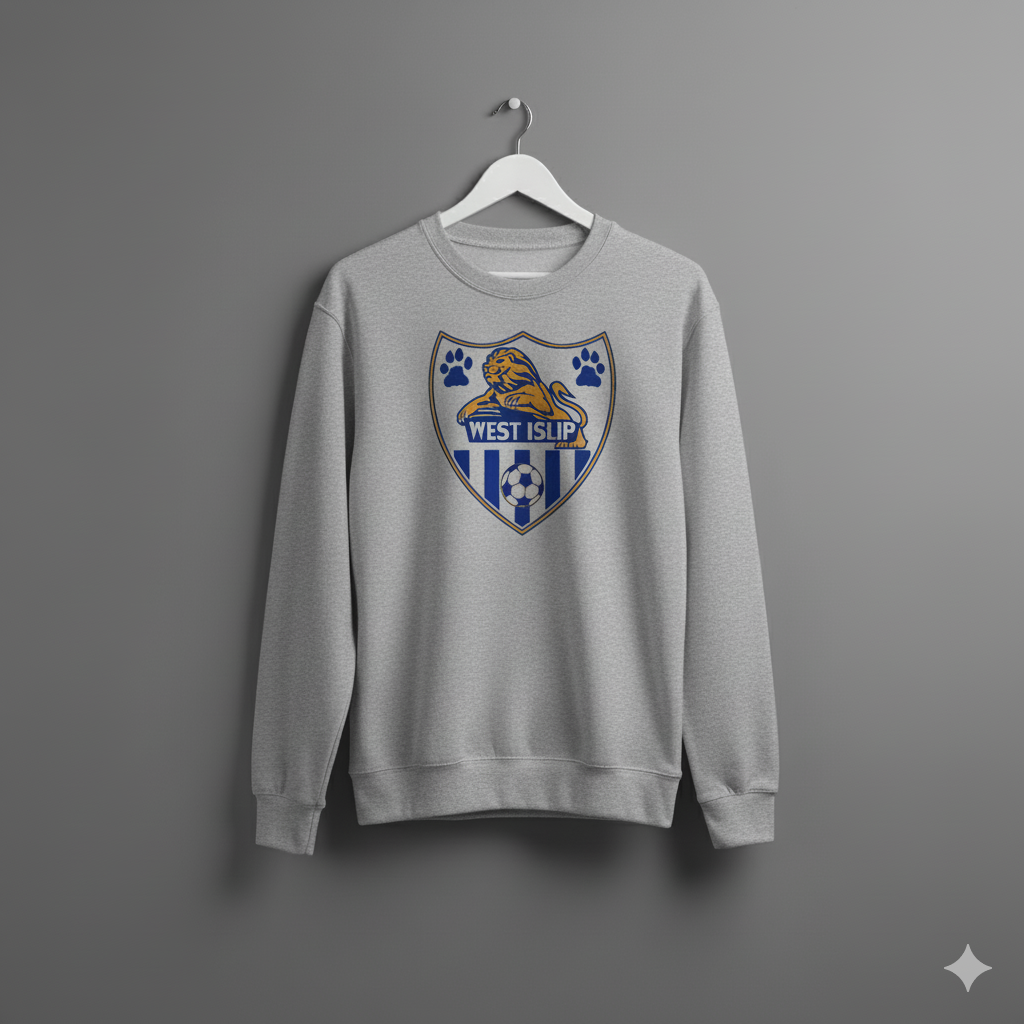 West Islip Lions Grey Crewneck Sweatshirt