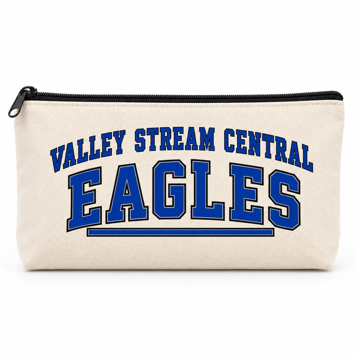 Valley Stream Central Campus Zipper Pencil Pouch, Natural, digital mockup