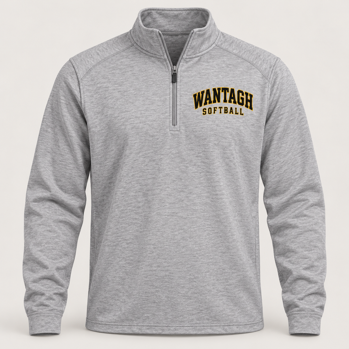 Wantagh Softball Varsity Performance Quarter-Zip - Heather Gray front
