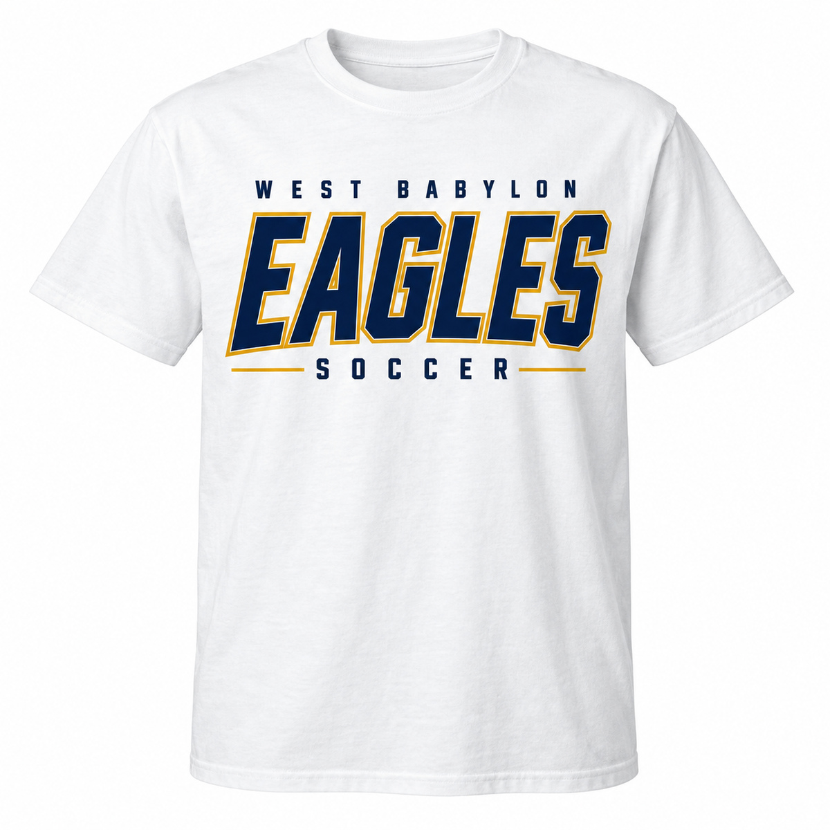 West Babylon Eagles Soccer Athletic Block Everyday T-Shirt in White