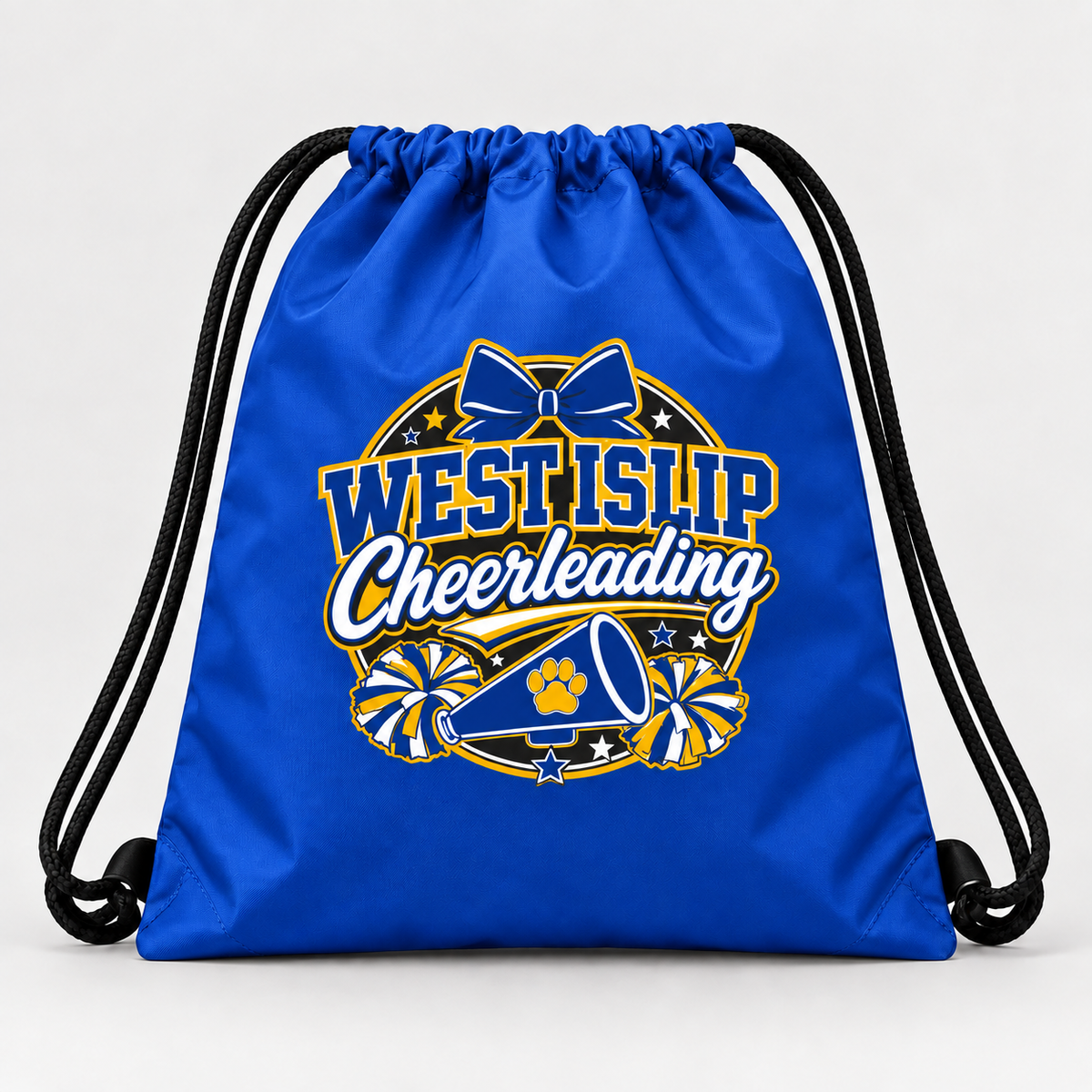 Royal Blue West Islip Cheerleading drawstring bag