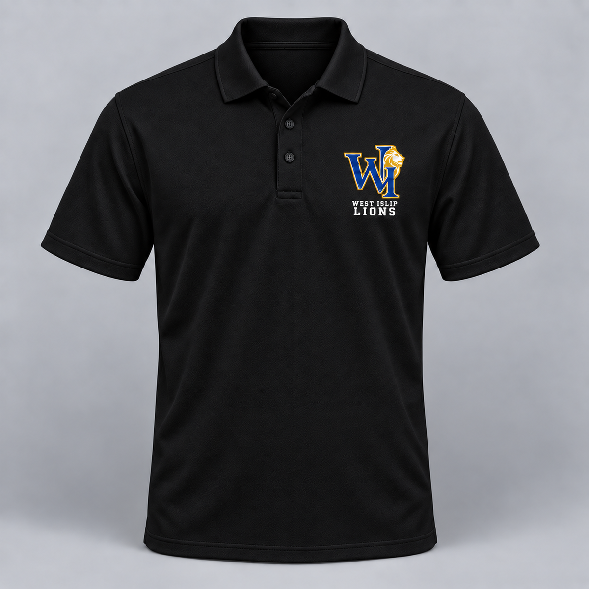 West Islip Lions Heritage Monogram Polo in Black
