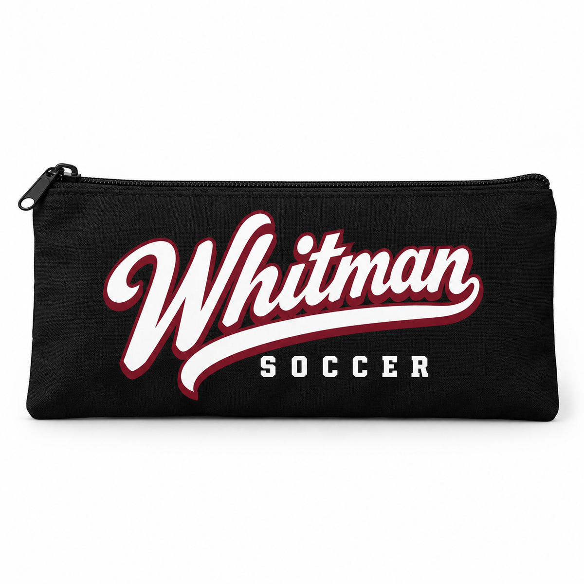 Walt Whitman Soccer Heritage Script Zipper Pouch in Black