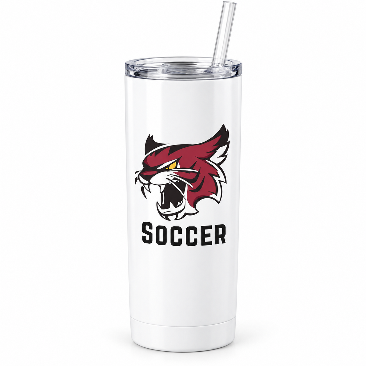 Walt Whitman Boys Soccer Wildcat Slim Tumbler, White